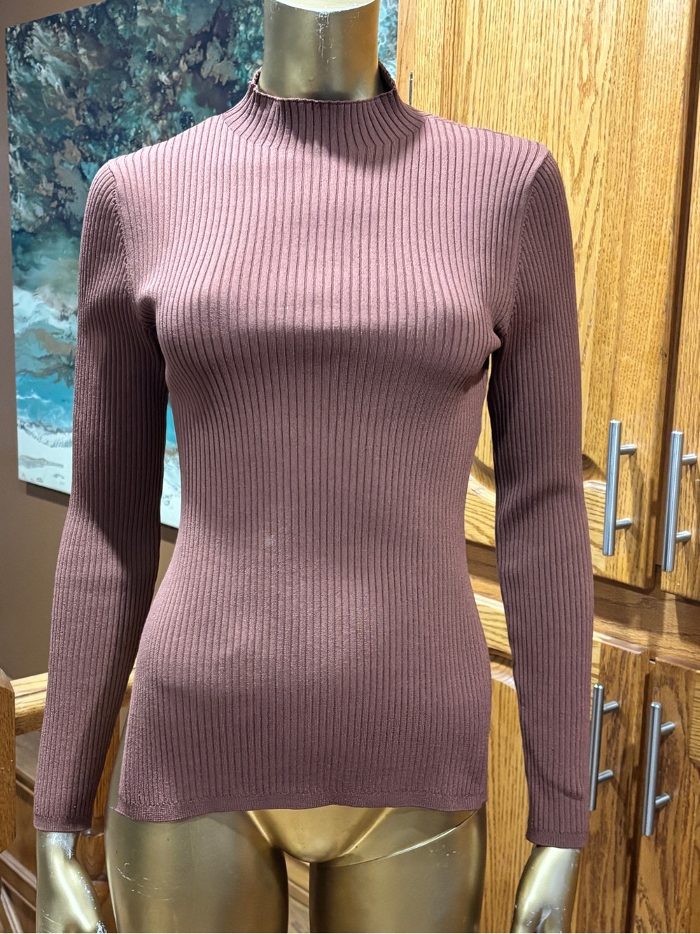 Babaton. skulpt knit tie- back sweater in a mauve color